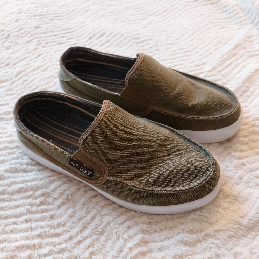 Muk Luks Olive Green Slip On Shoes